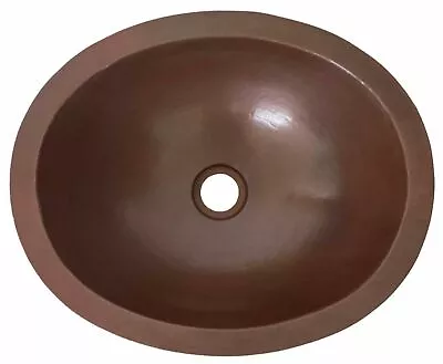 CPS04 16x13 Oval Copper Bathroom Sink Mexican Hand Hammered Dual Mount Brown • $169.99