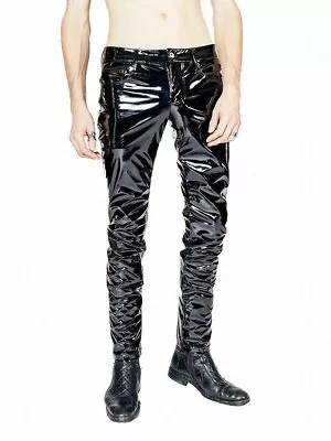 Gothic Pvc Vinyl Gloss Rock Star Stage Rocker Skinny Jeans Pants • $79.99