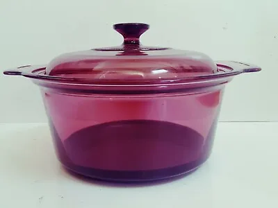 Visions Corning Cranberry 3.5 L Dutch Oven W/ Lid Exc • $61.34