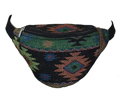 Vintage Aztec Southwest Fanny Pack Adjustable Waist Belt Hip Bag Boho Zip Pouch • $14.99