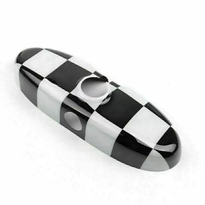 Black Checkered Pattern Rear View Mirror Cover For BMW MINI Cooper R55 R56 U9 • $21.79