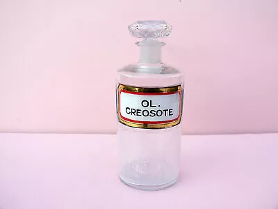 £22.99 • Buy Antique Medium-size Apothecary / Chemist / Pharmacy Bottle - Ol. Creosote