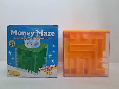 Money Maze (Brain Teaser Game) 3D Cube Bank - Orange #2691 • $12