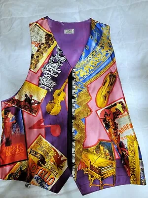 Gianni Versace Silk Vest 1992 Size 52 Baroque Italian Opera Puccini Mozart • $850