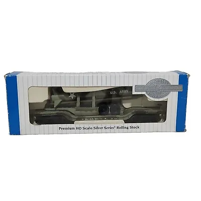 BACHMANN FLAT CAR W/CAMOUFLAGED MISSILE HO SCALE Vintage Locomotive Model BOXED • $50.14