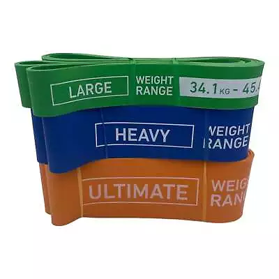 Ultimate Strength Pack Of 3 Latex Resistance Power Pull Up Bands • $129