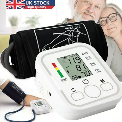 Large Cuff Automatic Digital Upper Arm Blood Pressure Monitor Machine BP Machine • £12.98