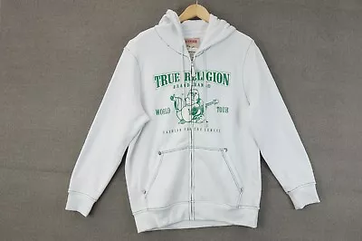 True Religion World Tour  Hoodie Jacket  Men's M Full Zip Pocket White NWOT • $69.99