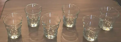 VINTAGE CRATE & BARREL Whiskey Glasses Clear 12 Oz. CURVE SWERVE 6-Piece Set • $38.88