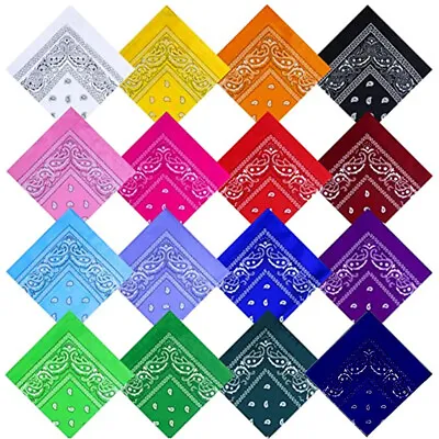 12 Pcs Lot 100% Cotton Paisley Print Bandana Face Cover Head Warp Headband Scarf • $13.98