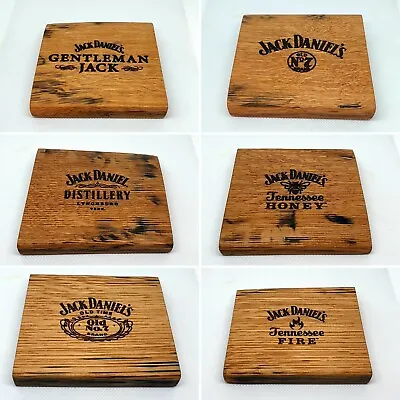 Jack Daniel's Coasters # 6 X Jack Daniel's Oak Hardwood Whisky Barrel Coasters • £29