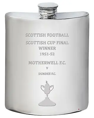 £58.99 • Buy MOTHERWELL FC 1951 1952 Scottish Cup Final Winner Pewter 6oz Hip Flask