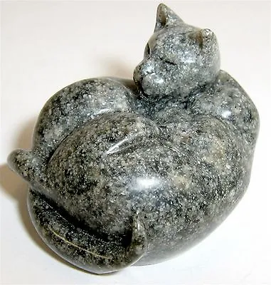 Quintessence Miniature Cast Stone Figurine  Cuddly Cats  - Grey • $17.05