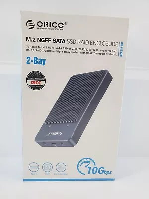 ORICO M.2 NGFF SATA SSD Raid Enclosure  2-Bay 10Gbps USB 3.1 10Gbps UASP M2N210 • $35