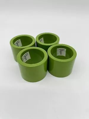 VTG Vera Neumann Green Retro Napkin Holder Rings Set 4 Acrylic Melamine Japan • $15