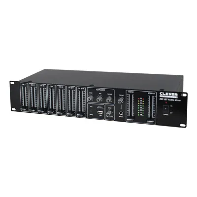 Clever Acoustics ZM107 Audio Rack Mixer Install Fader Church Bar PA System • £163.50