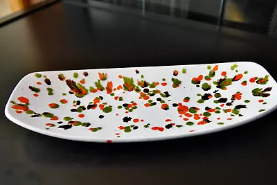 RETRO Marked MCM Ceramic Oblong SPLATTER WARE Bowl Dish Plate Speckled TRAY • $19.99