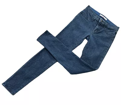 J Brand Size 25 Super Skinny Indigo Boa Coated Low Rise Denim Jeans USA Made • $26.95