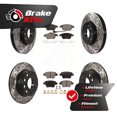 Front Rear Coated Drilled Slot Disc Brake Rotor & Semi-Metallic Pad Kit For 2.5L • $197.99