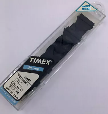 Timex Watch Atlantis Braided Black Water Resistant Leather Strap Band 20mm New • $12