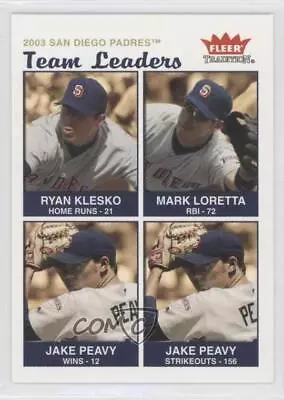 2004 Fleer Tradition Team Leaders Ryan Klesko Mark Loretta Jake Peavy #34 • $1.69