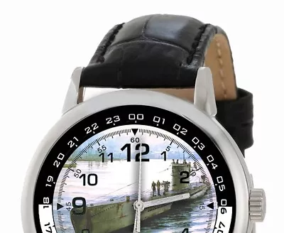 Vintage Ww-ii Germany Kriegsmarine Uboat Submarine Art Wrist Watch Solid Brass • $139.99