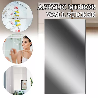 Adhesive Mirror Sheet Flexible Mirrors Sheets 2M Large Mirror Wall Sticker Roll • $19.89