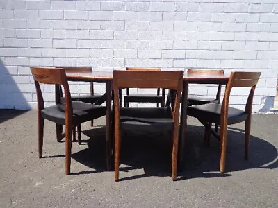 7pc Danish Modern Niels Koefoed Dining Set Mid Century Table Chairs Møbelfabrik • $10499