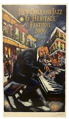 Fats Domino New Orleans Jazz Fest Poster (2006) SIGNED By Artist Michalopoulos • $675