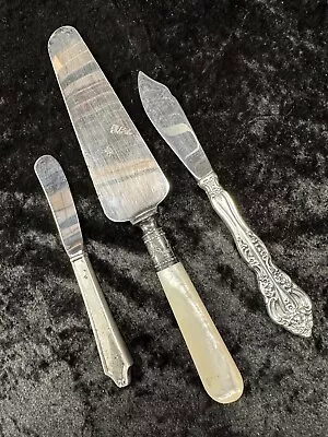 Antique SERVER Meriden Cutlery Co. Sterling Silver Pearl Handle 1855 Lot • $28