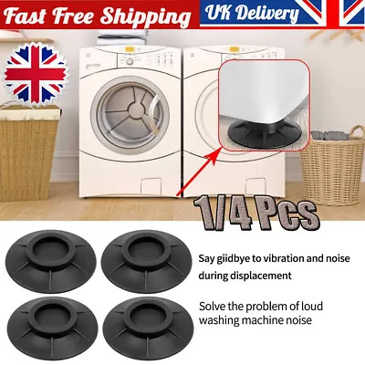 Washing Machine Round Base Home Non-slip Mat Anti Vibration Rubber Feet Pads KJ • £2.29