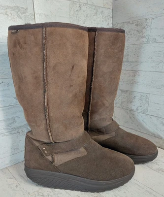 $29 • Buy Skechers Women's Shape Ups  Round Toe Pull On Brown Lined Winter Boots Size 10