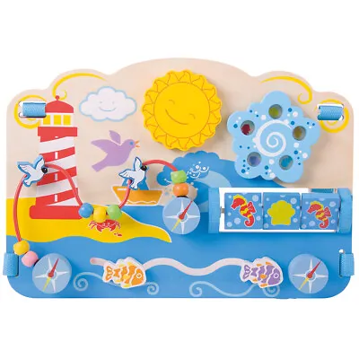 Bigjigs Toys Marine Baby Activity Table Board Attaches To Cot Baby Toys • £30.99