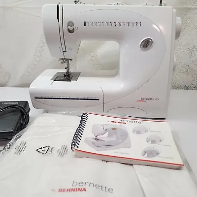 Bernina Bernette 65 Sewing Machine + Foot Pedal Cover Manual - Works Great • $140