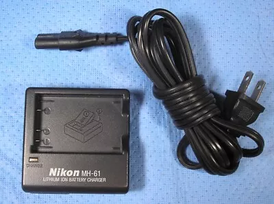 Genuine Nikon MH-61 Battery Charger With Power Cord For Coolpix EL5 Battery • $9