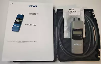 Wohler 7335 DM2000 Digital Manometer Gas Differential Pressure +/-800in WC Range • $189.99