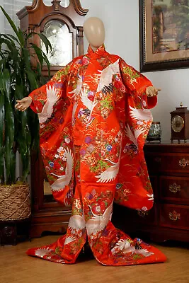 Dear Vanilla Japanese Silk Uchikake Wedding Kimono Women's Japan Made Vintage • $359