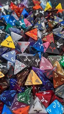 Lot Of 5 Random Assorted Colors D4 Four-Sided Dice For Board Games CCGs And TCGs • $2