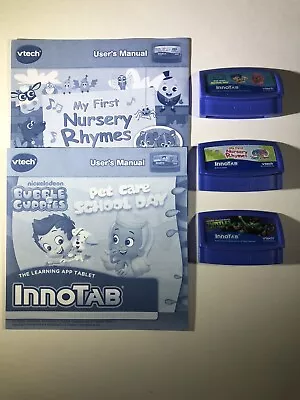 Lot Of 3 VTech InnoTab Games Bubble Guppies TMNT Nursery Rhymes Plus Car Charger • $20.15