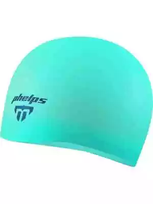 New Phelps Turquoise/Navy 2.0 Adult 100% Silicone Swimming Competition Race Cap • $8.99