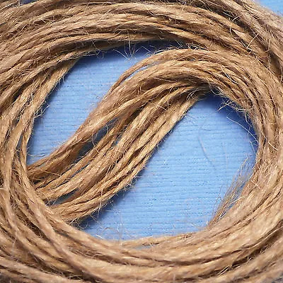 10M 2 Ply Natural Brown Jute Twine Shabby Rustic String Cord Shank Craft Sisal • £1.95