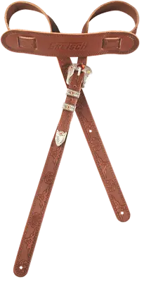 Genuine Gretsch Vintage Tooled Leather Adjustable Guitar Strap (Walnut) • $42.09