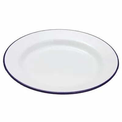 26cm White Enamel Plate For Camping Picnic & Kitchen • £7.95