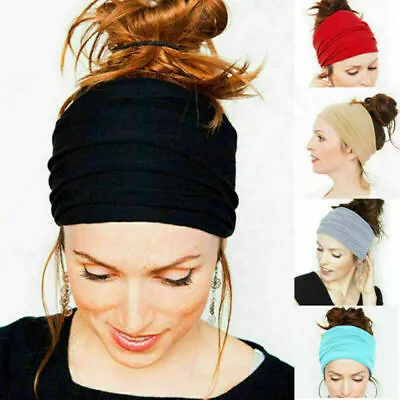 Women/Men Yoga Sports Wide Headband Elastic Boho Hair Band Head Wrap Wristband/ • $1.90