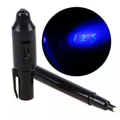 UV Light Pen Invisible Ink Security Marker Ultra Violet LED Black Secret Message • £3.94