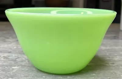 Mckee Jadeite Jadite Green Milk Glass 7  Bell Form Shape Mixing Bowl UV GLOWS • $55