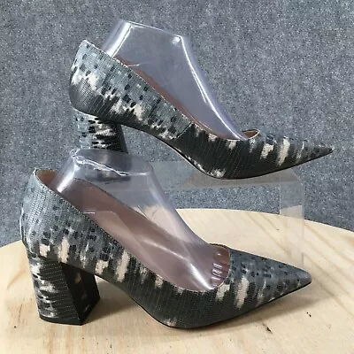 Vince Camuto Heels Womens 9.5 M Pointed Pumps Snake Print Gray Leather Slip On • $23.99