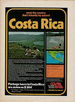 $9.99 • Buy 1976 Costa Rica Tourist Board Secluded Beaches Fishing Vacation Vintage Print Ad