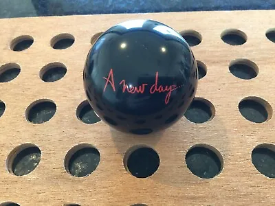 Vintage | Billiard Cue Ball  A New Day  | Red Print On Black • $20
