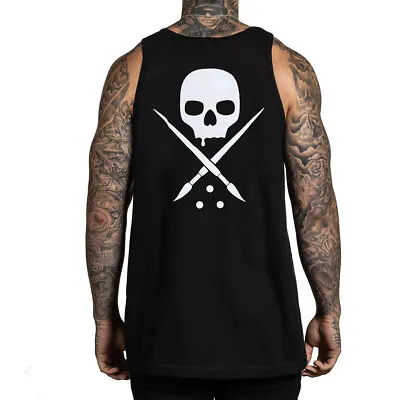 Sullen Men's Badge Black Sleeveless Tank Top Shirt Clothing Apparel Tattoo Sk... • $31.45